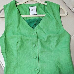 LINEN VEST/Waistcoat - GREEN
